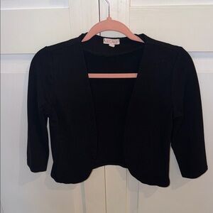 Black Open Front Blazer